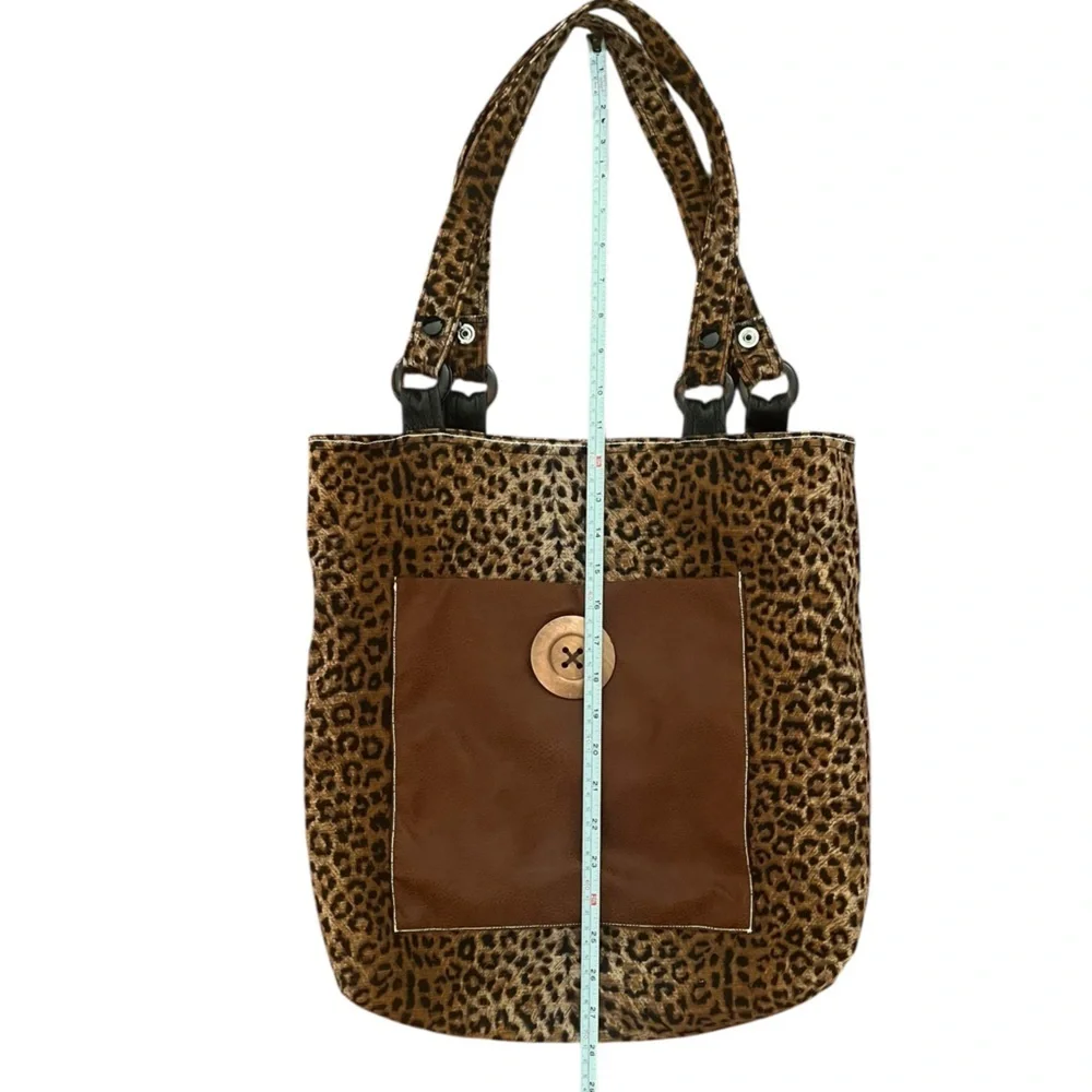 Trendy Reversible Leopard Print & Brown Statement Tote Bag